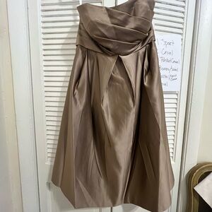 Strapless bronze cocktail dress